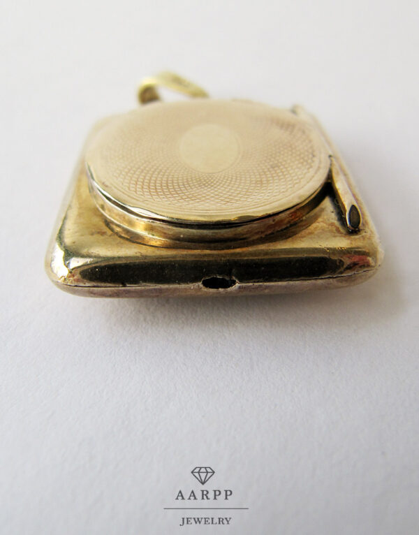 Antikes Biedermeier Medaillon 585 Schaumgold Niellierung Perlenbesatz