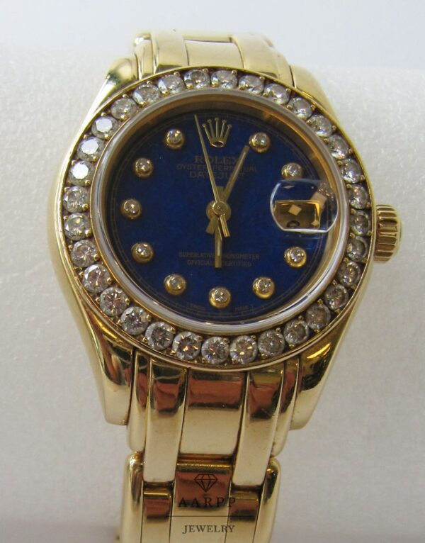 Rolex Datejust Gold 750 Damenuhr Brillantlunette