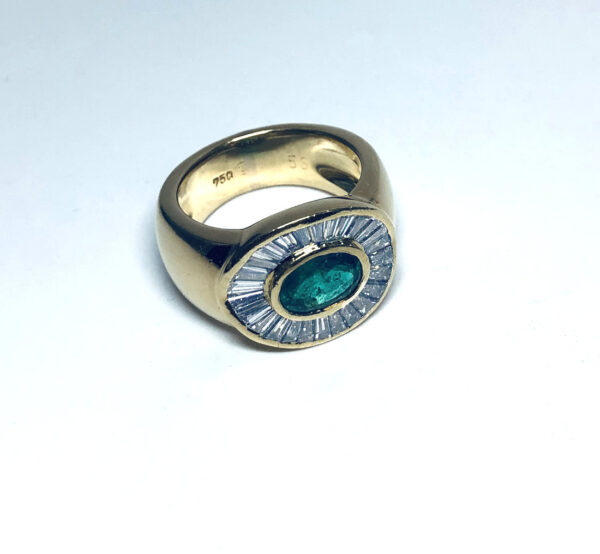 Ring 750er Gelbgold Wempe Diamant Smaragd
