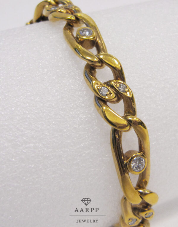 Goldenes Panzerketten-Armband Diamanten