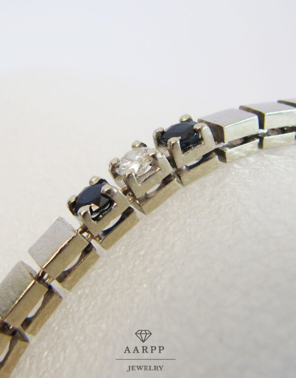 Armband 750 Weißgold Diamanten blauer Topas