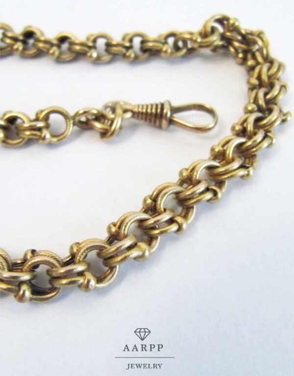 Uhrenkette Chatelaine antik Gold Muschel Anhänger Perle und Pendant Verzierungen