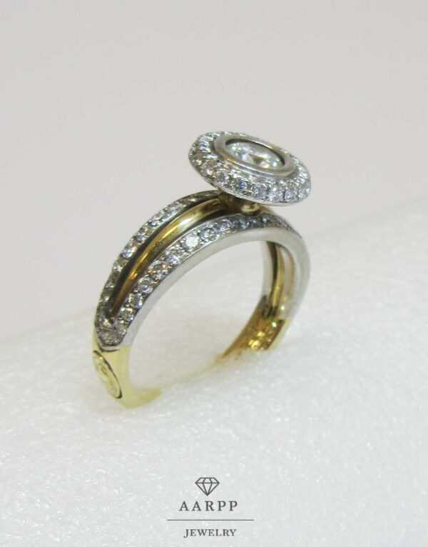 C'est LAUDIER Brillantring Princess-Ring bicolor 750 Gelbgold Weissgold