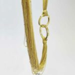 Calgaro Collier aus Goldgewebe mit Goldperlen großer Klappverschluss 750 Gelbgold