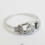 Diamant Ring 14 K Weißgold mit Diamanten zus. 0,28 ct Art-Deco Ring