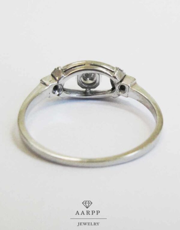 Diamant Ring 14 K Weißgold mit Diamanten zus. 0,28 ct Art-Deco Ring