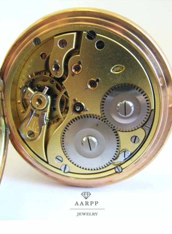 IWC Taschenuhr 585 Rosegold 1903-1905 Savonette 3 Deckelgehäuse Durchmesser 53mm