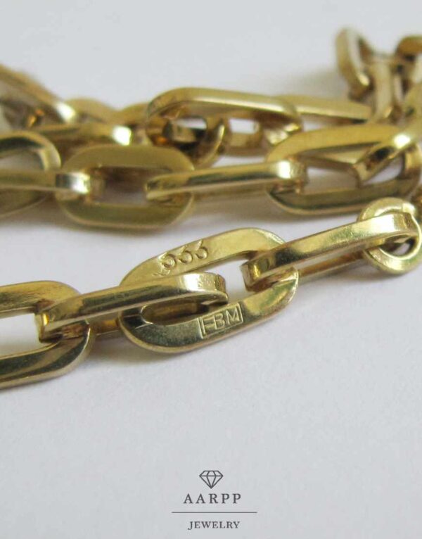 Paper-Clip-Gold-Armband mit ovalen Kettengliedern 333 Gelbgold Gliederarmband FBM
