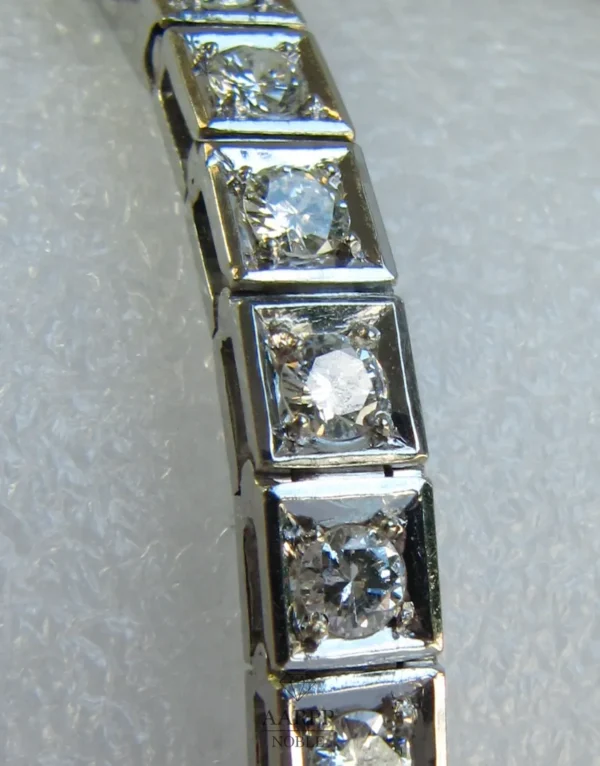 Diamant Armband 3.42ct quadratischer Weißgold Fassung 18K Vintage Tennisarmband