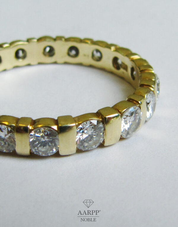 Memory Ring 585 Gelbgold 18 Brillanten Verlobung Hochzeit Memoire Ring - 57,5 Ringgröße