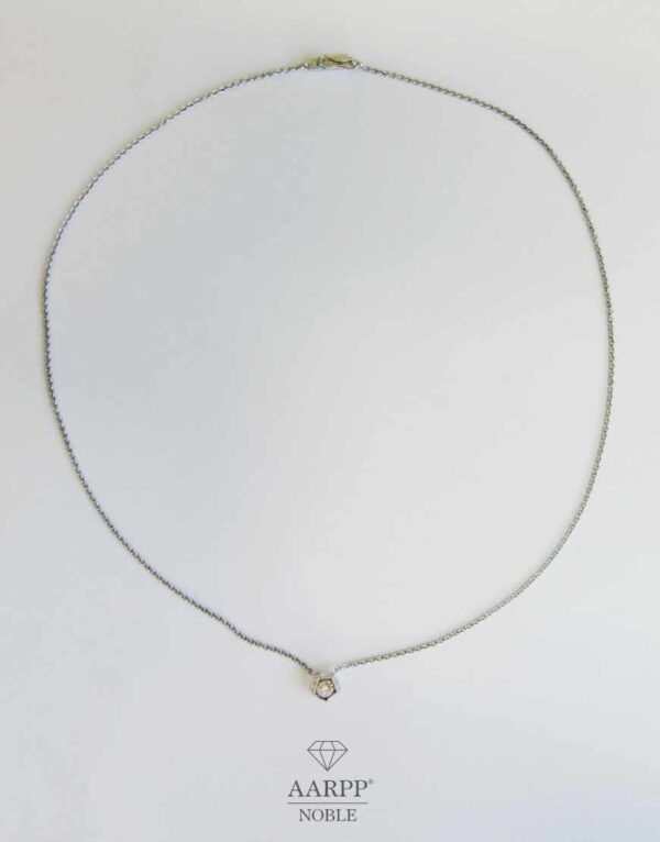 Halskette 18K Weißgold Diamant Collier Solitär Brillant Anhänger 0,55ct.