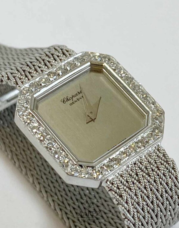 Chopard Damenarmbanduhr 750 Weißgold mit 36 Diamanten DAU Vintage eckig