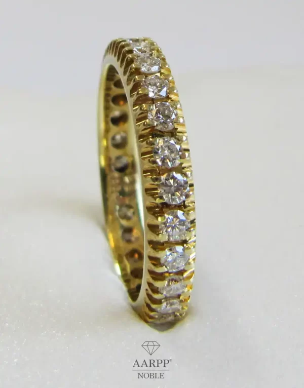 Memoirering 585 Gelbgold 27 Brillanten ca 0.95ct Memory Ring Eternity Ring