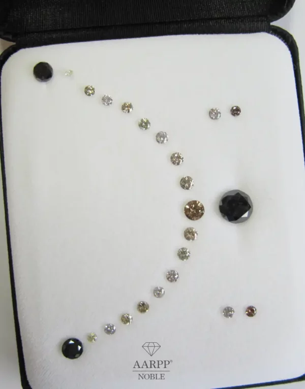 Lose Diamant Brillanten 24 Stück insges. 7.97ct Weiß Braun Schwarz Round Brilliant Wertanlage im Set