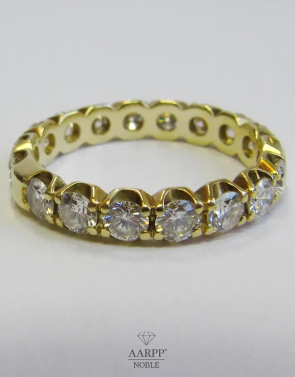 Memory Ring mit Brillanten ca 2.34ct Gelbgold 585 Memoire Ring Eternity Ring