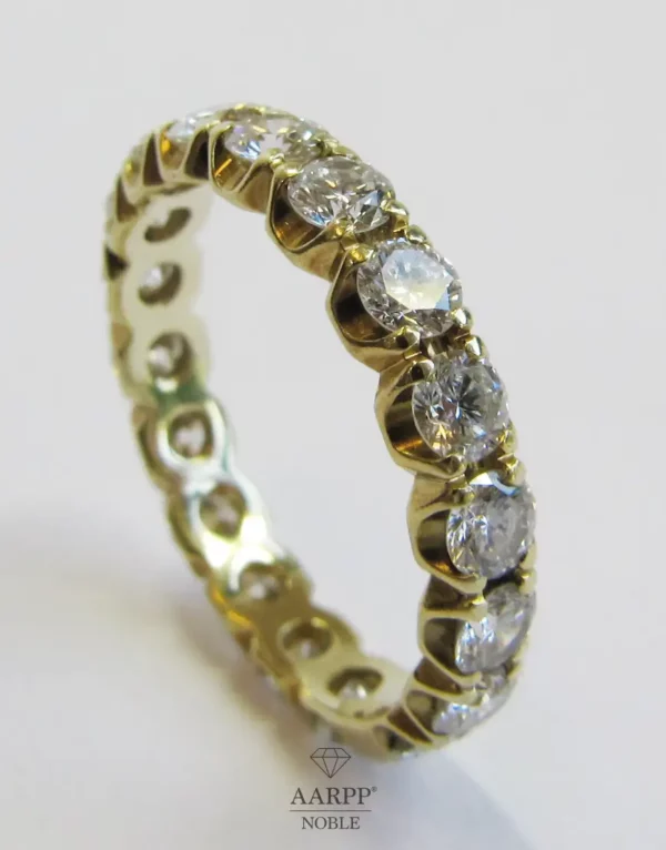 Memory Ring mit Brillanten ca 2.34ct Gelbgold 585 Memoire Ring Eternity Ring