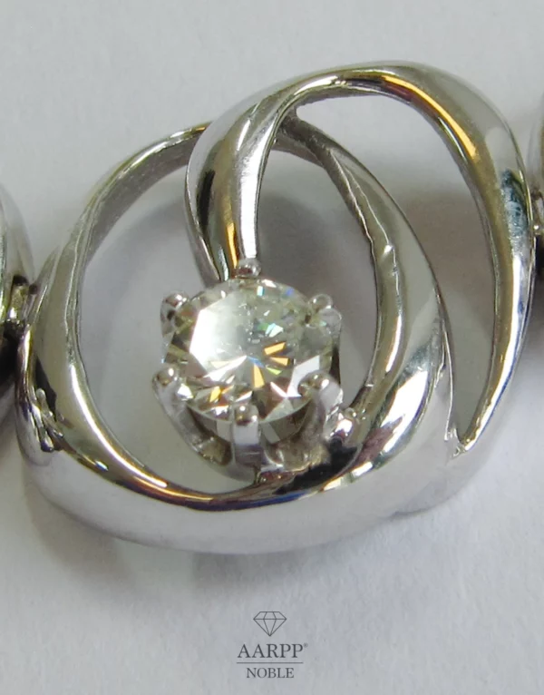 Diamant Collier ca. 2.5ct Vintage Brillant Collier Weißgold 14K