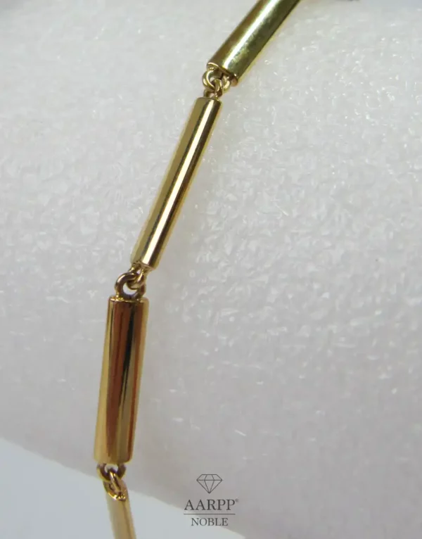 Armband 750 Gelbgold schlichte lange Glieder Goldarmband unisex - 19 cm Länge
