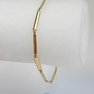 Armband 750 Gelbgold schlichte lange Glieder Goldarmband unisex - 19 cm Länge