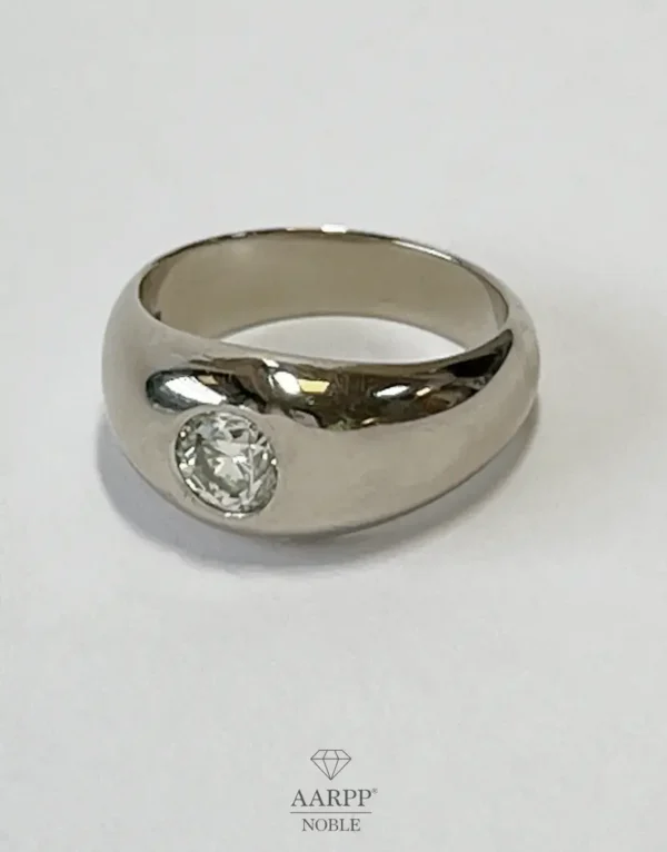 Solitaire Diamantring Weißgold Palladium Brillant Solitär Gr. 64,5