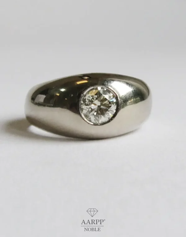 Solitaire Diamantring Weißgold Palladium Brillant Solitär Gr. 64,5