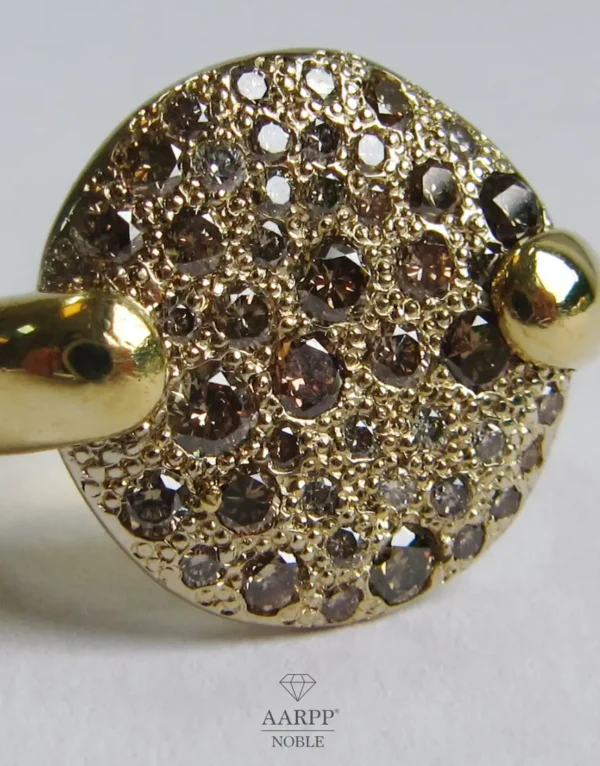 Pomellato Ring Sabbia mit braunen Diamanten 750 Gelbgold Gr. 55