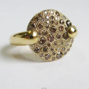 Pomellato Ring Sabbia mit braunen Diamanten 750 Gelbgold Gr. 55