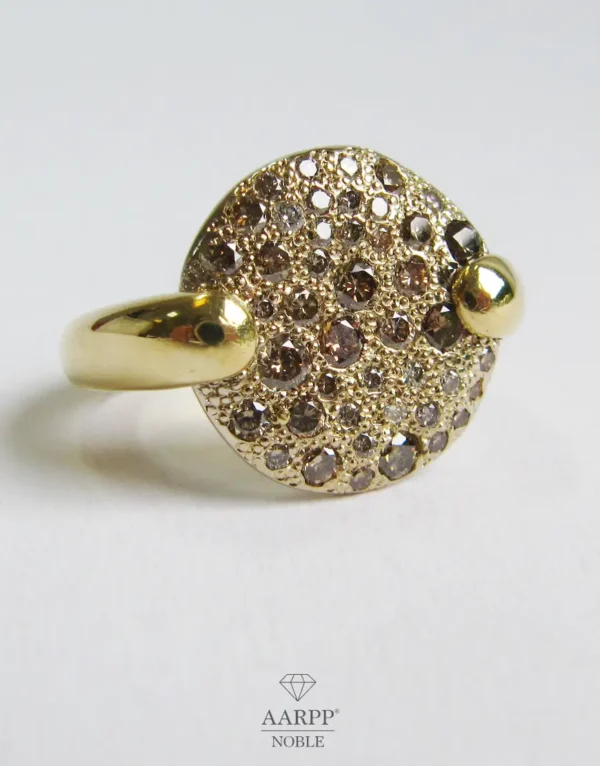 Pomellato Ring Sabbia mit braunen Diamanten 750 Gelbgold Gr. 55