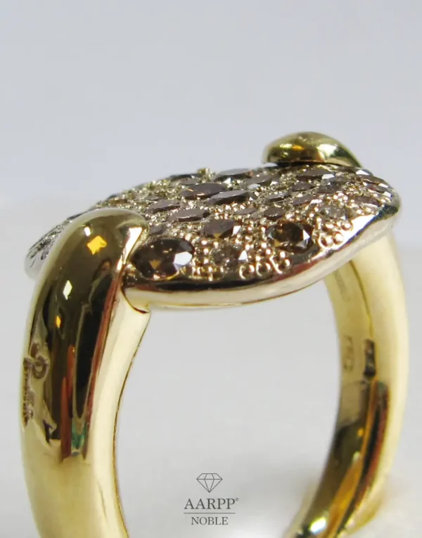 Pomellato Ring Sabbia mit braunen Diamanten 750 Gelbgold Gr. 55