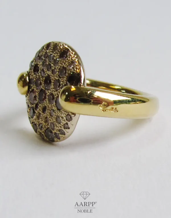 Pomellato Ring Sabbia mit braunen Diamanten 750 Gelbgold Gr. 55